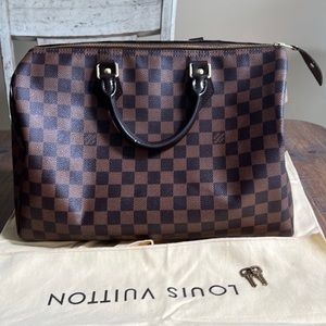 100% Authentic Louis Vuitton Speedy 35 Damier Ebene